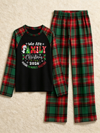 Making Memories Together 2026 Family Christmas Pajamas Red Green Checkered Plaid Set