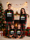 Hanging With My Gnomies Christmas Family Pajamas Red Green Tartan Plaid Bottoms