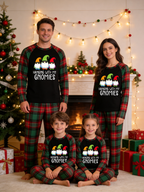 Hanging With My Gnomies Christmas Family Pajamas Red Green Tartan Plaid Bottoms