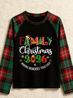 Famaly Christmas 2026 Making Memories Family Matching Pajamas Red Green Plaid Pants