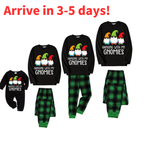 "HANGING WITH MY GNOMIES" Green and Black Plaid Family Matching Pajamas