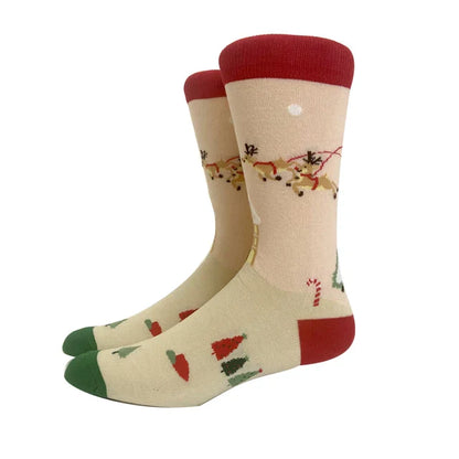 Santa Claus Elk Lovers Xmas Tree Happy New Year Funny Socks