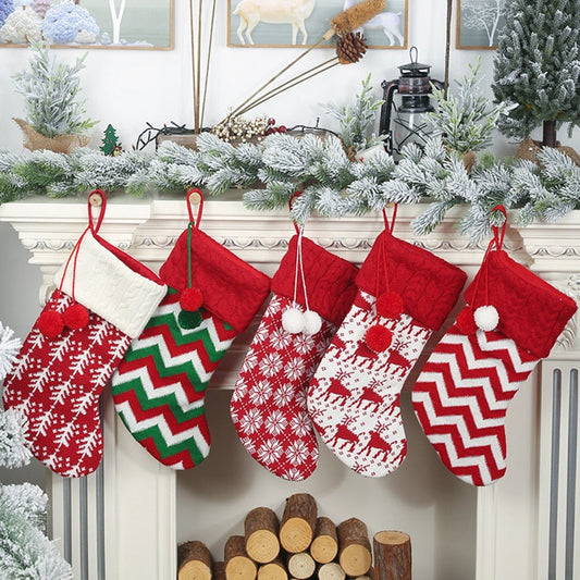 Christmas Furry Ball Stocking Bag Gift Candy Bag