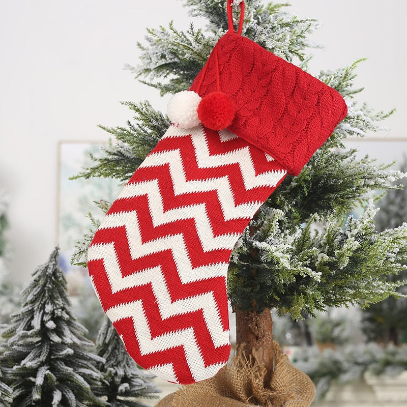 Christmas Furry Ball Stocking Bag Gift Candy Bag
