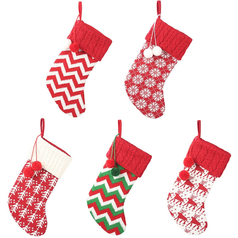 Christmas Furry Ball Stocking Bag Gift Candy Bag