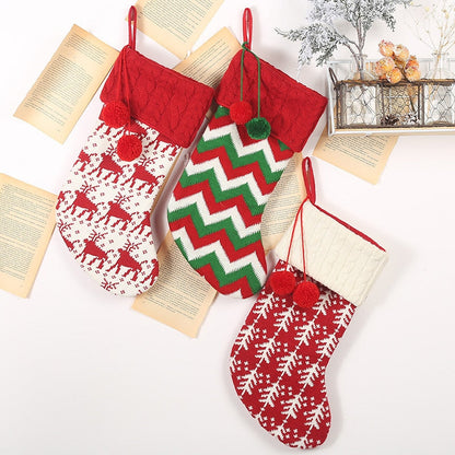 Christmas Furry Ball Stocking Bag Gift Candy Bag