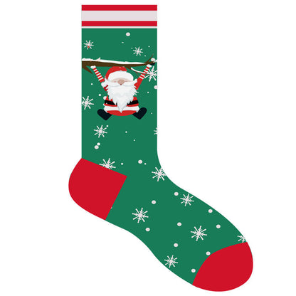 Christmas Stocking Santa Claus Snowman Dinosaur Polar Bear Sock 2 Pairs