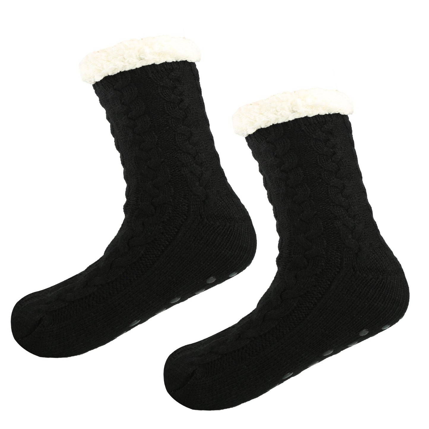 Warm Mid-Calf Socks Thickened Plus Fleece Dotted Non-Slip Carpet Socks