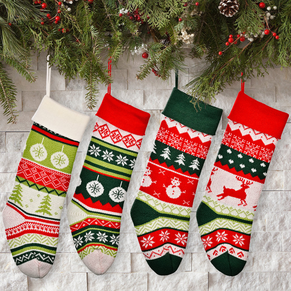 Christmas Home Decorations Knitted Christmas Stockings
