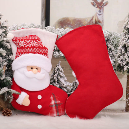 Christmas Tree Pendant 3D Snowman Santa Claus Knitted Christmas Socks