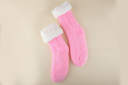 Women Christmas Socks Thickened Warm Coral Fleece Socks