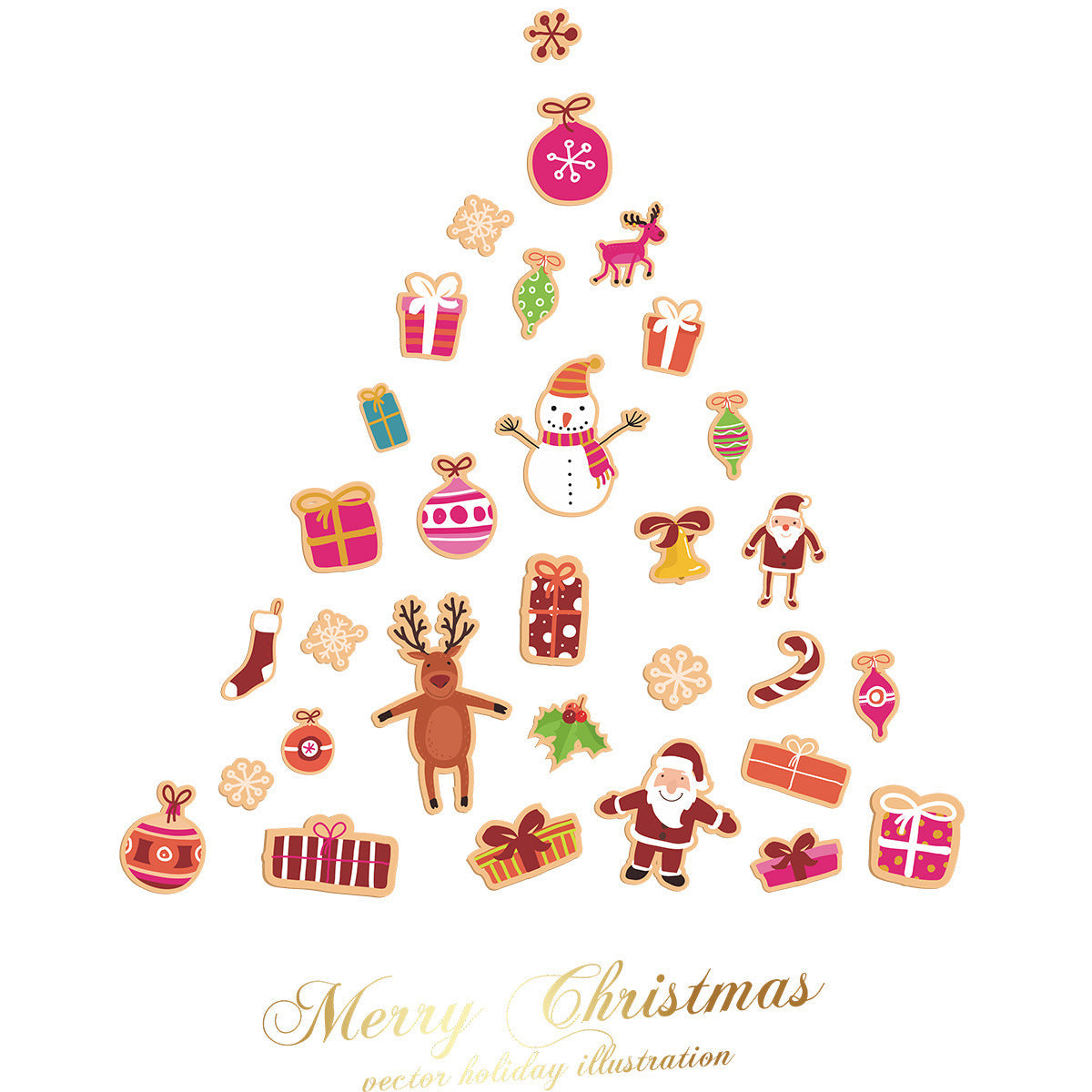 Christmas Children's Room Decoration Cartoon Candy Gift Santa Snowman Deer Wall Window Refrigerator Sticker xmas005