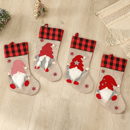 Christmas Decorations Faceless Elderly Gnome Gift Bags Christmas Socks