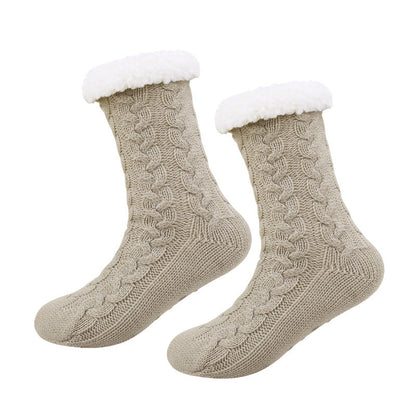 Women Christmas Socks Thickened Warm Coral Fleece Socks