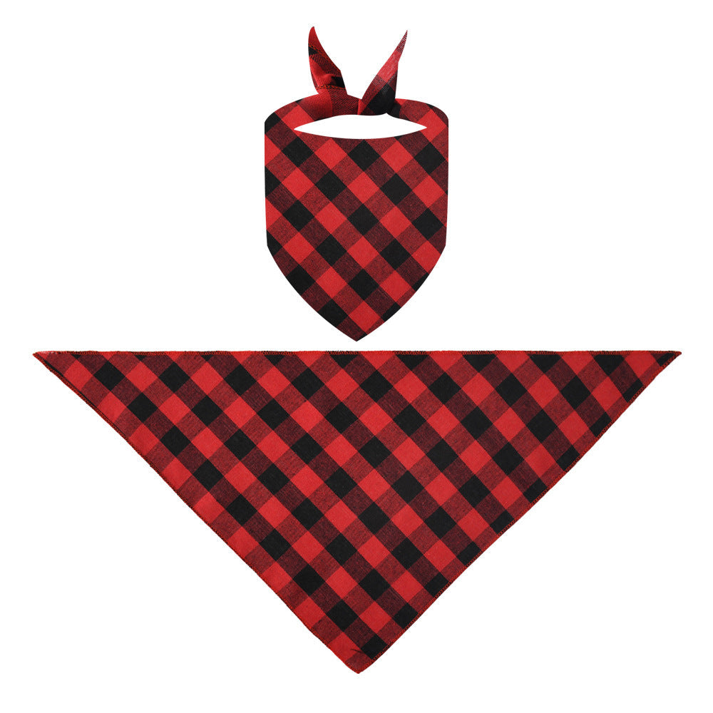 "2026 Family Christmas" Letter Print Black & Red Plaid Family Matching Grey Pajamas With Dog bandana
