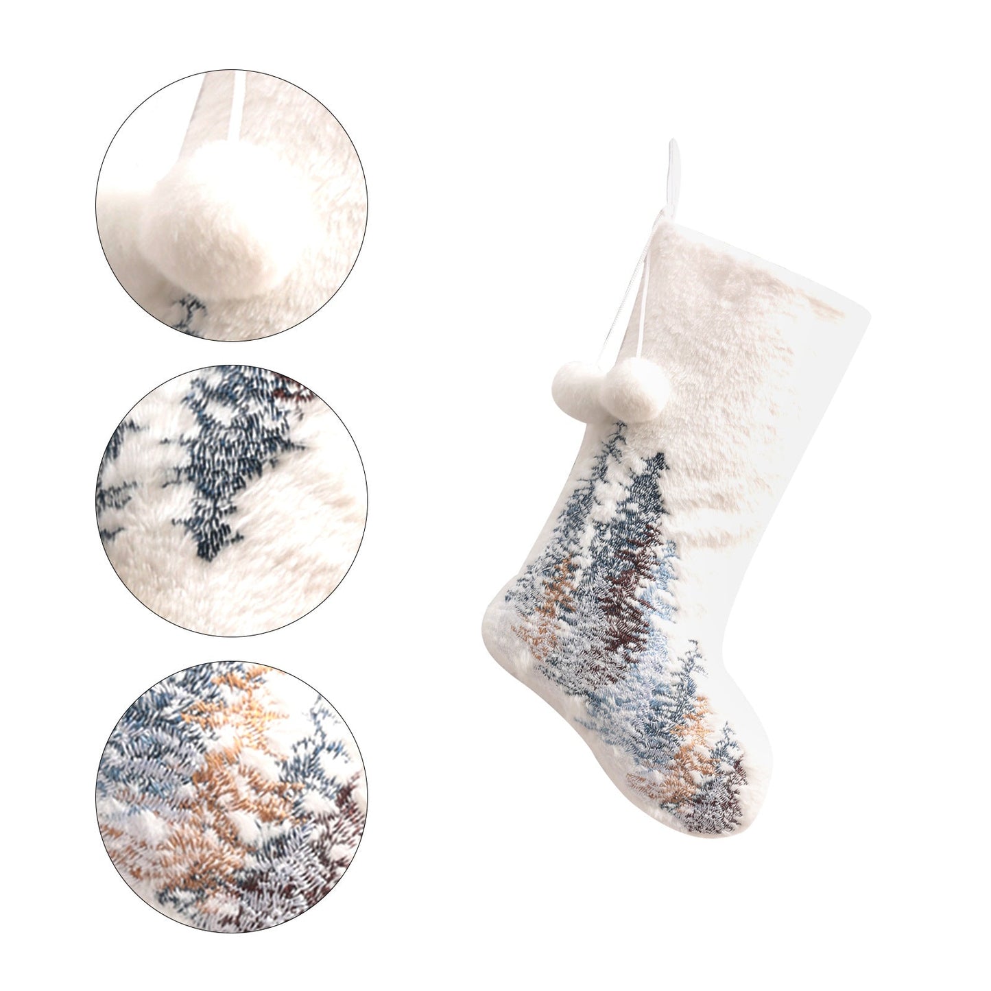 Christmas Hotel Living Room Decoration Double Ball Snowflake/Forest White Christmas Socks Gift Bag
