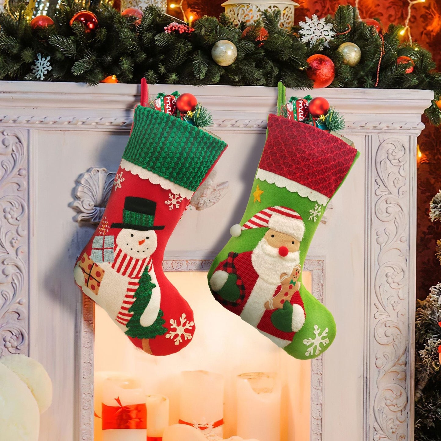 Christmas Gift Santa Snowman Elk Christmas Stocking Candy Bag Home Decoration