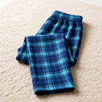 Not Perfect Just Forgiven Letter Printed Blue Plaid Matching Pajamas
