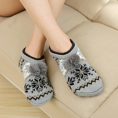 Floor Socks Non-Slip Bottom Thickening Adult Unisex Household Socks Indoor Socks Grey