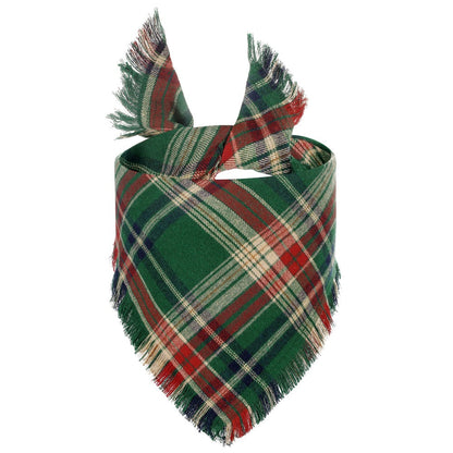Christmas Dog Bandanas with Tassels Edges