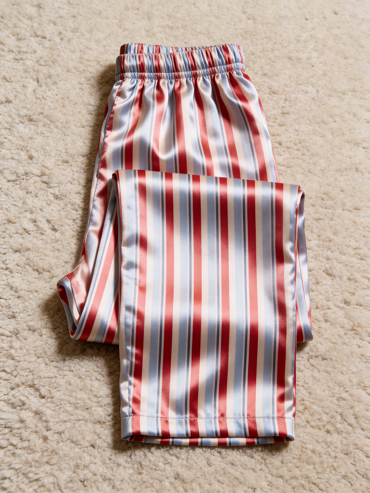 Chic Pink & Red Striped Family Family Satin Pajama Set Long Sleeve Luxury Sleepwear