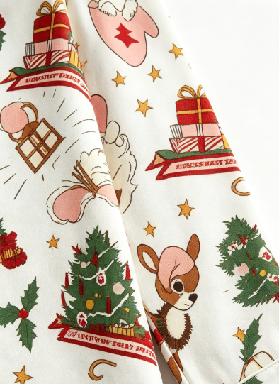 Charming Christmas Forest & Holiday Friend Matching Family Pajama Set, Button-Down Cotton Loungewear