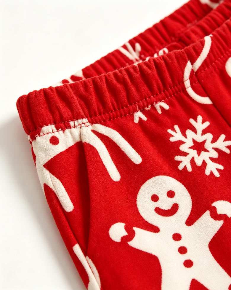 Holiday Reindeer & Festive Icon Print Matching Family Pajama Set, Button-Down Cotton Loungewear