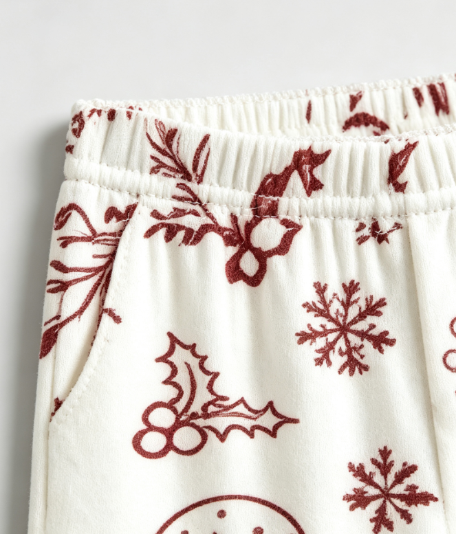 Christmas Snowman & Gingerbread Matching Family Pajamas Set, Button-Down Cotton Loungewear