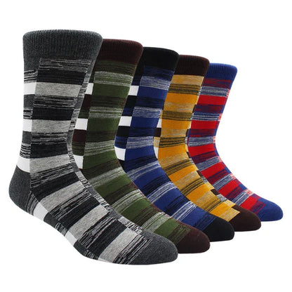 Larger Size 41-48 Casual Fashion Cotton Funny  Long Women&Men Socks Contrast Color Rainbow  Stripe