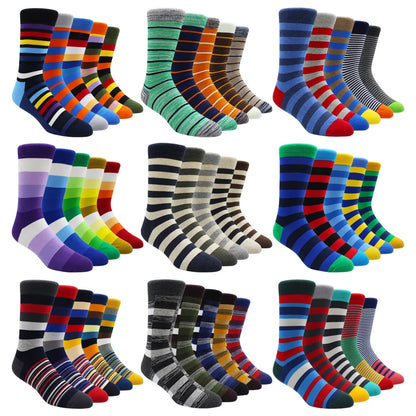 Larger Size 41-48 Casual Fashion Cotton Funny  Long Women&Men Socks Contrast Color Rainbow  Stripe