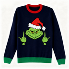 Festive & Fearless: Playful Cartoon Print Christmas Jumper