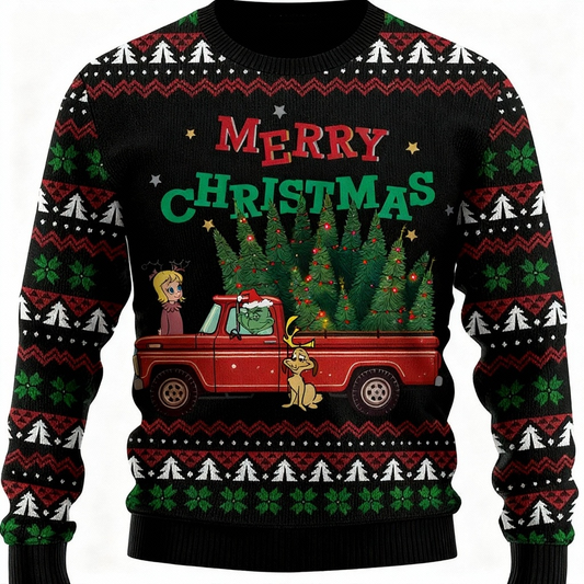Quirky, Cozy & Festive: The Xmas Car Print Christmas Jumper