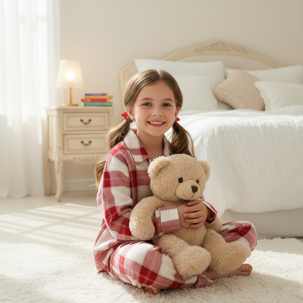 Matching Family Sleepwear Red White Plaid Christmas Pajamas Set
