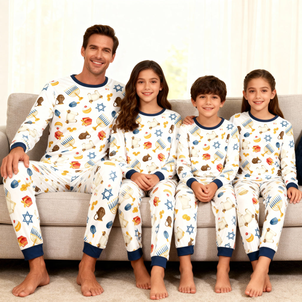 Family Long Sleeve Hanukkah Pajamas Set