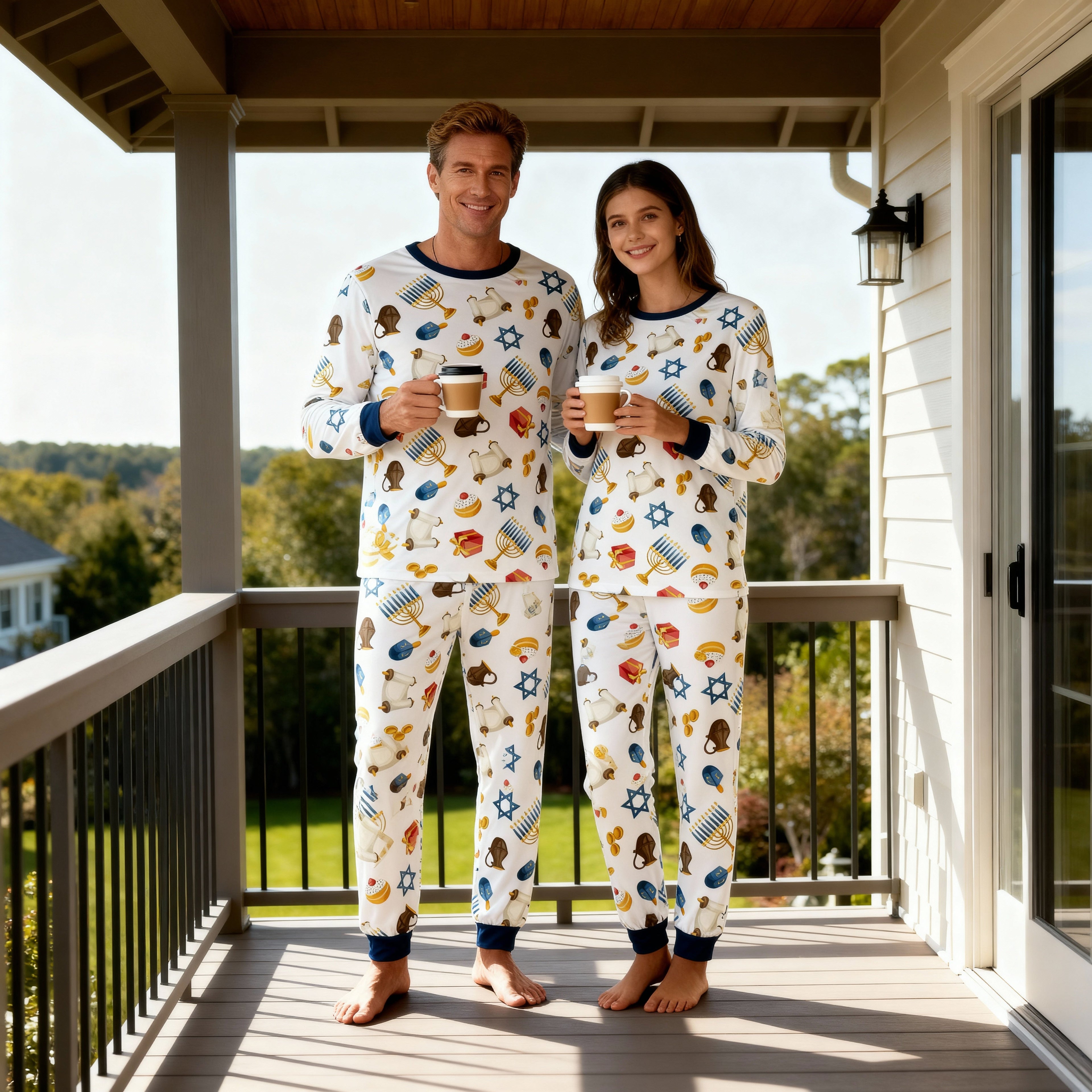 Family Long Sleeve Hanukkah Pajamas Set