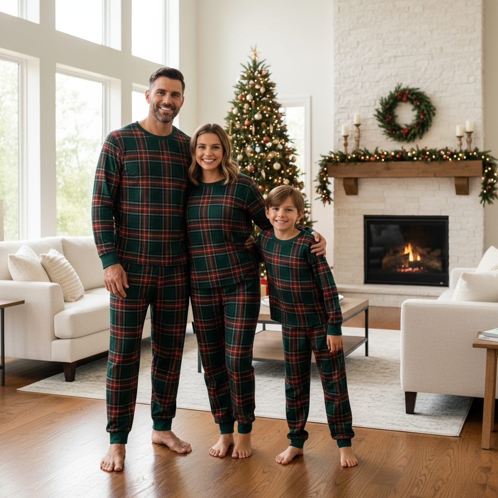Holiday Family Plaid Matching Pajamas Set