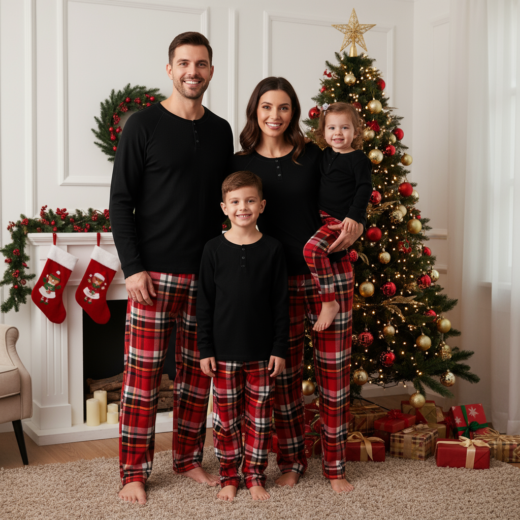 Best Christmas Gift for Families – Matching Family Button-Neck PJS