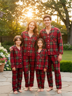 Family Matching Festive Red Plaid Pajama Set