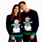 Snowman Print Holiday Sweater - Intentional Festive Quirk