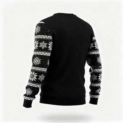 Santa Clause Print - Black Holiday Icon Sweater