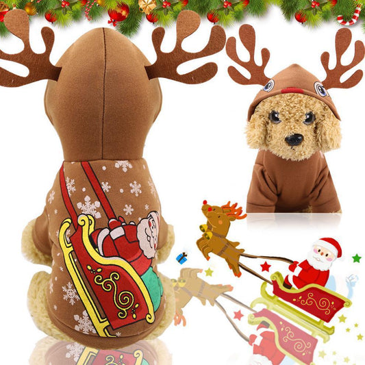 Christmas Deer Horn Hoody for Dog