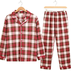 Matching Couple Sleepwear Green Plaid Christmas Pajamas Set