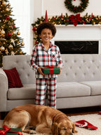 Family Red Plaid Button-Front Pajamas Set