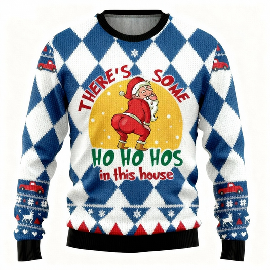Ugly Christmas Sweater Party 2025 | Santa Claus "HO HO HO" Design Edition