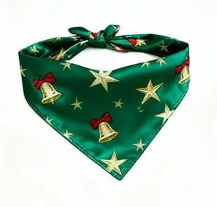 Holiday Couple Button-down Green Satin Christmas Pajamas Set