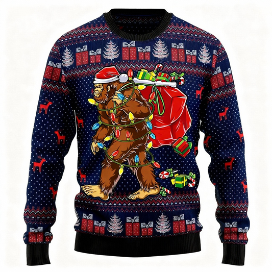 Maximum Cheer, Minimum Effort: Gorilla Print Holiday Sweater