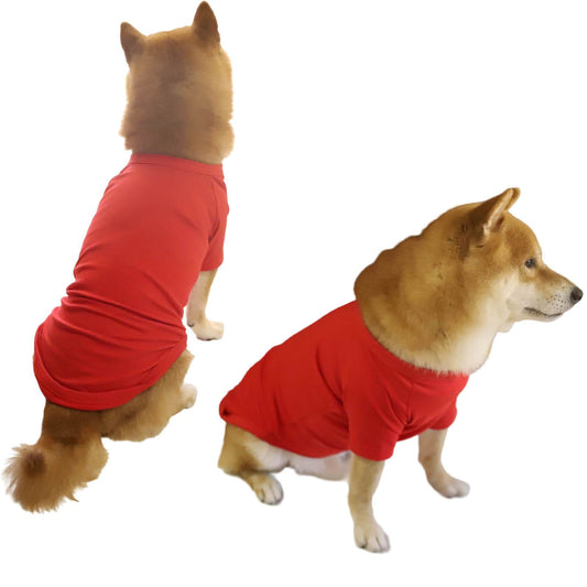Happy Christmas Red Solid Color Dog Clothes Pet All-match Christmas Outfits