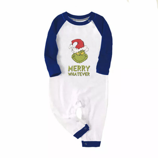'Dear Santa They Are The Naughty One' Letter Print Casual Long Sleeve Sweatshirts Blue Sleeve Contrast Tops and Blue Plaid Pants Family Matching Pajamas Sets With Dog Bandan