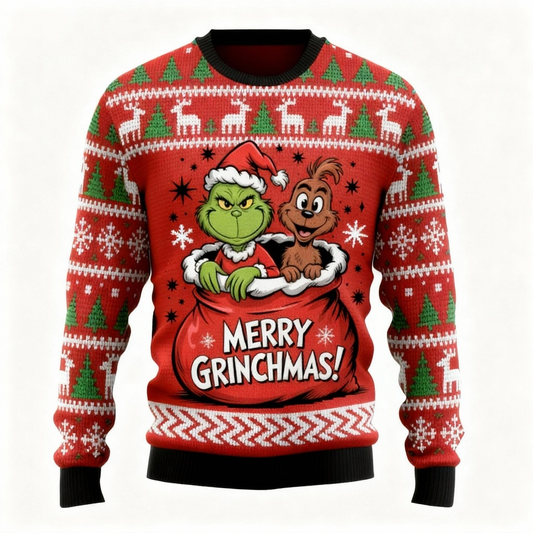 Artistic Xmas Pattern Design Sweater - Ugly & Cozy Unisex Pullover