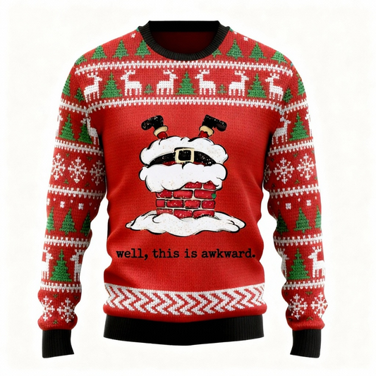 Wacky Santa Pattern Design Sweater - Ugly & Cozy Unisex Pullover